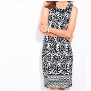 Talbots Pom Pom Sleeveless Paisley Dress Medium